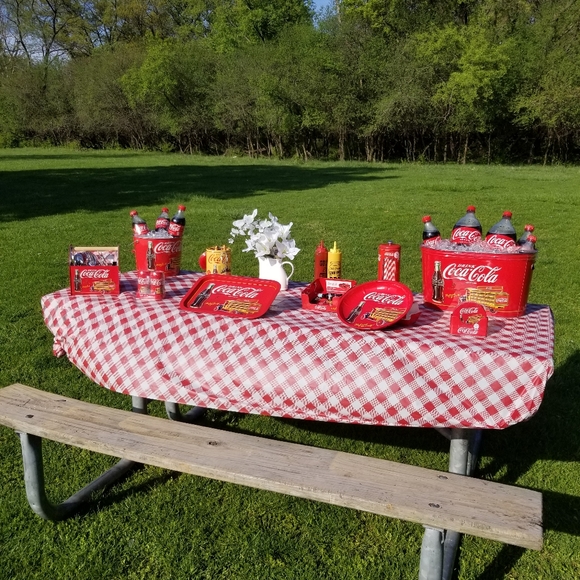 Coca-cola Tin Napkin and Utensil Caddy - Picture 7 of 7